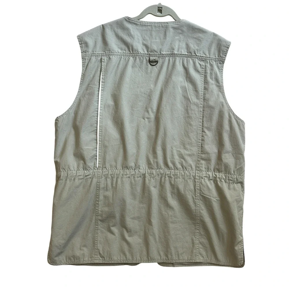 VTG Eddie Bauer Voyager Vest 2919 Men's Size Large Beige 100% Heavyweight Cotton